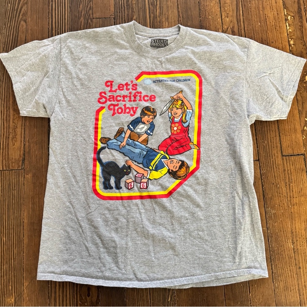 Gray Adult sacrifice Toby Graphic T-Shirt